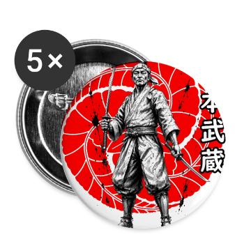 Miyamoto Musashi, legendary swordsman - Buttons large 2.2'' (5-pack) - white