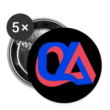 3D Intertwined QA Logo - Buttons large 2.2'' (5-pack) - white