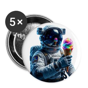 Cosmic Ice Cream Astronaut - Buttons large 2.2'' (5-pack) - white