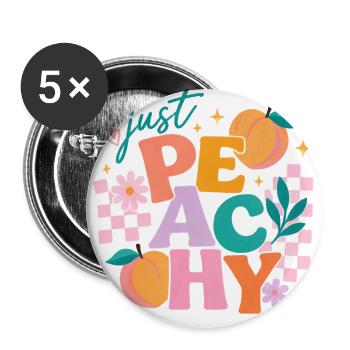 Just Peachy Colorful Typography - Buttons large 2.2'' (5-pack) - white