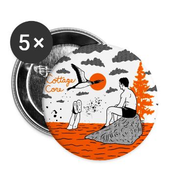 Cottage Core Sunset by the Lake - Buttons large 2.2'' (5-pack) - white