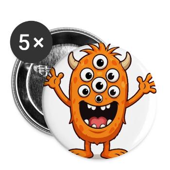 Orange Monster with Many Eyes - Buttons large 2.2'' (5-pack) - white