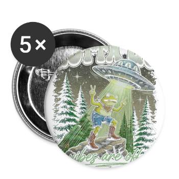 Gotta Go Vibes are Off UFO Funny Cowboys Frog  - Buttons large 2.2'' (5-pack) - white