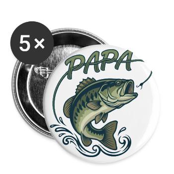 PAPA Bass Leap Graphic Tee - Buttons large 2.2'' (5-pack) - white
