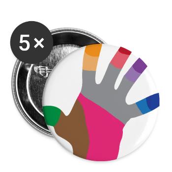 Multicolor Hand Patchwork Graphic - Buttons large 2.2'' (5-pack) - white
