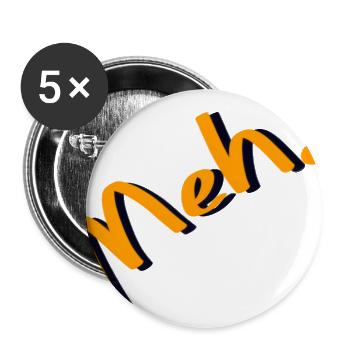 Meh. Sarcastic Minimalist Aesthetic Meme Slang - Buttons large 2.2'' (5-pack) - white