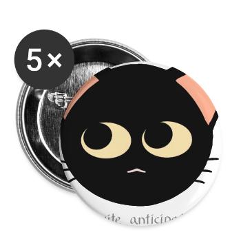 In Quiet Anticipation Black Cat - Buttons large 2.2'' (5-pack) - white