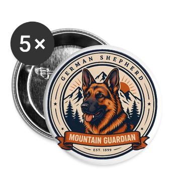 Mountain Guardian German Shepherd - Buttons large 2.2'' (5-pack) - white