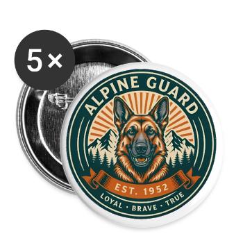 Alpine Guard Badge - Buttons large 2.2'' (5-pack) - white