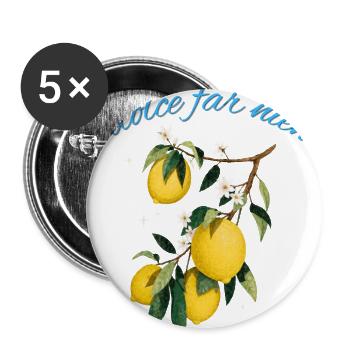La Dolce Far Niente Lemon Motif - Buttons large 2.2'' (5-pack) - white