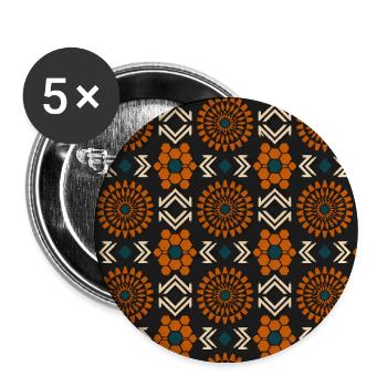 Sunburst Mandala Hex Pattern - Buttons large 2.2'' (5-pack) - white