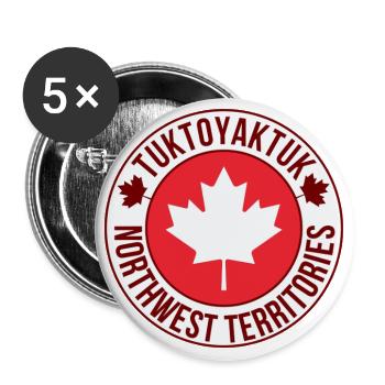 Tuktoyaktuk Northwest Maple Logo Roundel - Buttons large 2.2'' (5-pack) - white