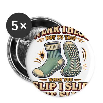anti-slippy socks make me want to dance - Buttons large 2.2'' (5-pack) - white