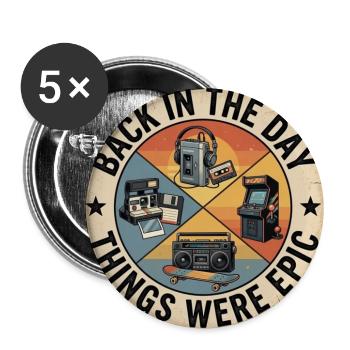 Back in the Day Tech Icons - Buttons large 2.2'' (5-pack) - white