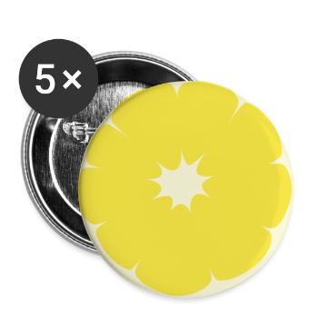 Sunny Lemon Slice - Buttons large 2.2'' (5-pack) - white