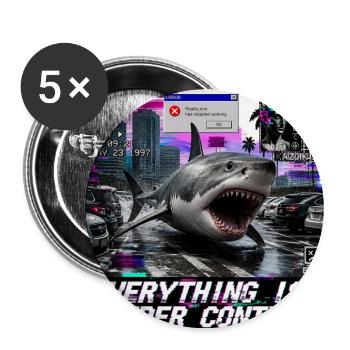 Everything Is Under Control - Glitch Art Shark - Buttons large 2.2'' (5-pack) - white