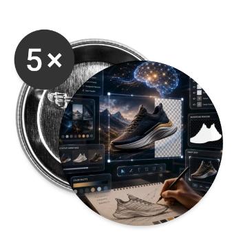 AI-Driven Sneaker Concept Studio - Buttons large 2.2'' (5-pack) - white