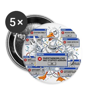 Overthinking Exe Has Stopped Working - Retro 90s G - Buttons large 2.2'' (5-pack) - white