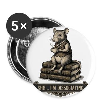 Dissociating Victorian Library Rat - Dark Academia - Buttons large 2.2'' (5-pack) - white