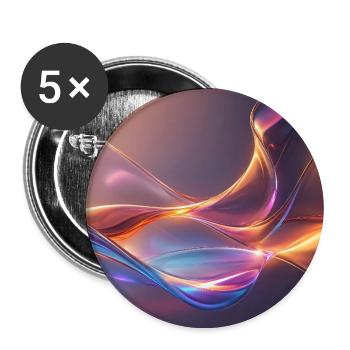Iridescent Liquid Waves - Buttons large 2.2'' (5-pack) - white