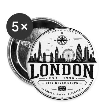 LONDON - Buttons large 2.2'' (5-pack) - white