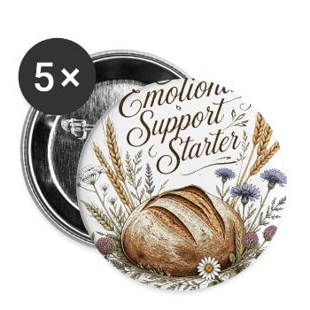 Emotional Sourdough Starter - Buttons large 2.2'' (5-pack) - white