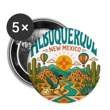 Albuquerque-New-Mexico-Retro-Vintage-Desert-Art - Buttons large 2.2'' (5-pack) - white