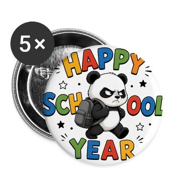 Panda Back-to-School Cheer - Buttons large 2.2'' (5-pack) - white
