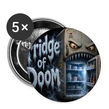 Fridge of Doom - Funny Scary Monster Refrigerator  - Buttons large 2.2'' (5-pack) - white