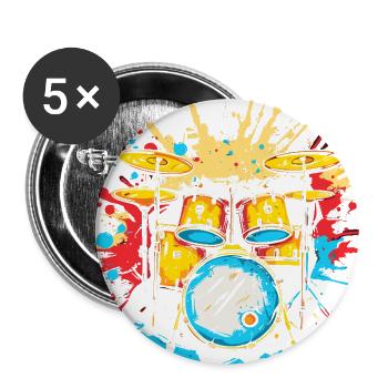 Drum Kit Steamwave - Buttons large 2.2'' (5-pack) - white