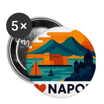 Napoli Sunset Harbor - Buttons large 2.2'' (5-pack) - white