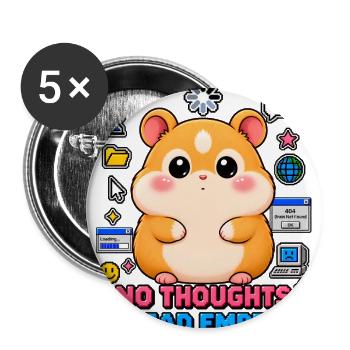 Cute Hamster – No Thoughts Head Empty Meme - Buttons large 2.2'' (5-pack) - white