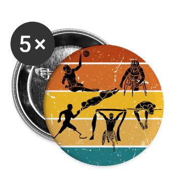Sunset Athletics: Inclusive Sports Circle - Buttons large 2.2'' (5-pack) - white