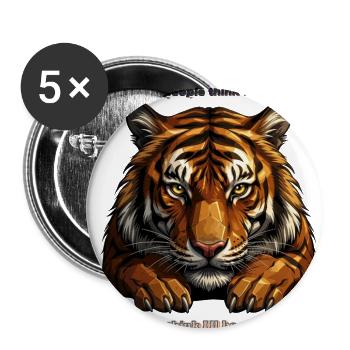 Tiger Legend Gaze - Buttons large 2.2'' (5-pack) - white