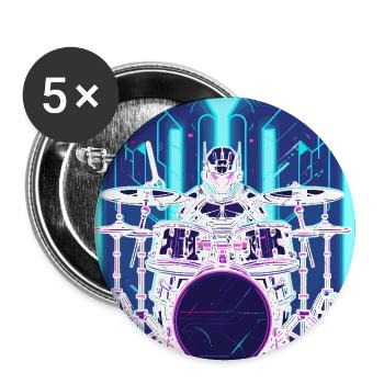 Drummer Steampunk - Buttons large 2.2'' (5-pack) - white