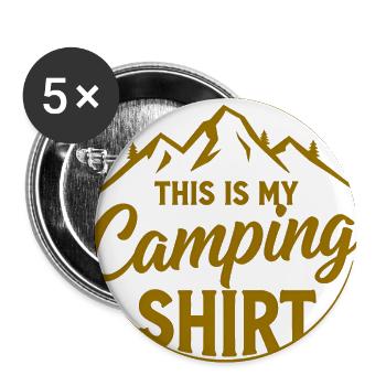 Camping Shirt Mountain Crest - Buttons large 2.2'' (5-pack) - white