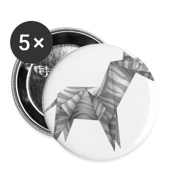 Origami Zebra Steed - Buttons large 2.2'' (5-pack) - white