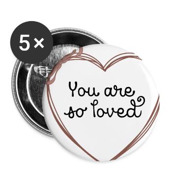 You Are So Loved Cute Minimalist Heart Ribbon Vale - Buttons large 2.2'' (5-pack) - white