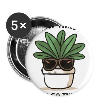 Grow Through It Plant Attitude - Buttons large 2.2'' (5-pack) - white