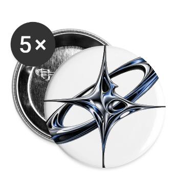 Chrome Starburst Nebula - Buttons large 2.2'' (5-pack) - white