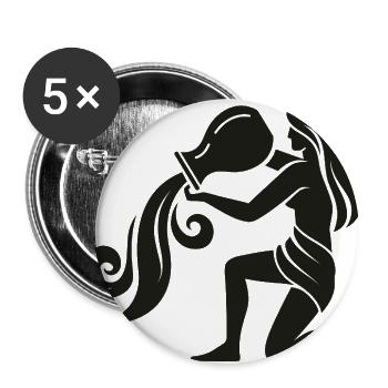 Aquarius Water Bearer – Zodiac Sign Symbol - Buttons large 2.2'' (5-pack) - white