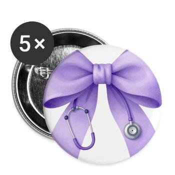 Lilac Medical Bow - Buttons large 2.2'' (5-pack) - white