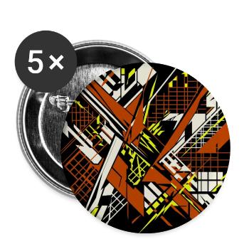 Glitch Art Abstract Geometric Cyberpunk Design - Buttons large 2.2'' (5-pack) - white