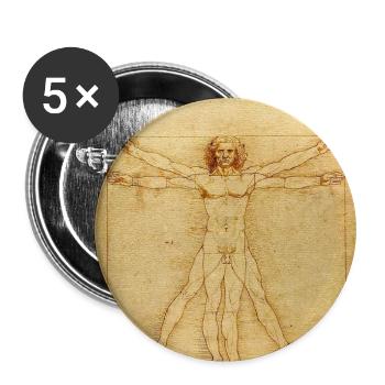 Vitruvian Man Leonardo Da Vinci Renaissance - Buttons large 2.2'' (5-pack) - white