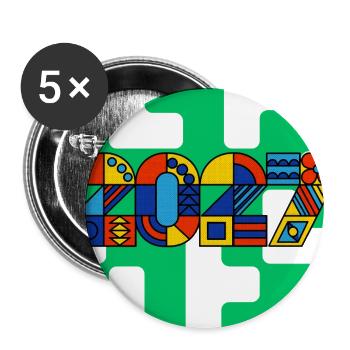 Love Mosaic Geometry - Buttons large 2.2'' (5-pack) - white