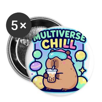 Cyberpunk Chill Capybara Futuristic Multiverse - Buttons large 2.2'' (5-pack) - white