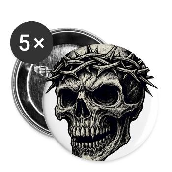 Gothic Skull Crown of Thorns Dark Art Design - Buttons large 2.2'' (5-pack) - white
