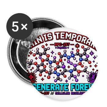 Pain Is Temporary BPC-157 Art - Buttons large 2.2'' (5-pack) - white