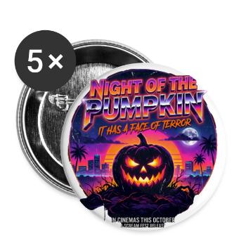 Night of the Pumpkin Retro Halloween Terror - Buttons large 2.2'' (5-pack) - white