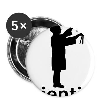 Scientist - Buttons large 2.2'' (5-pack) - white
